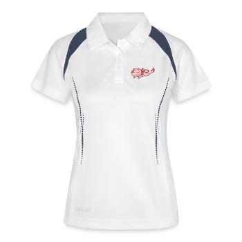 Axolotl Papa avec Bébé Axolotl - Polo respirant Femme - blanc/marine - Devant