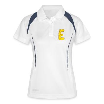 Buchstabe E - Frauen Polo atmungsaktiv - Weiß/Navy - Vorne