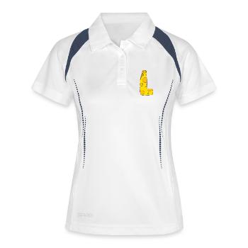 Lettre L - Polo respirant Femme - blanc/marine - Devant