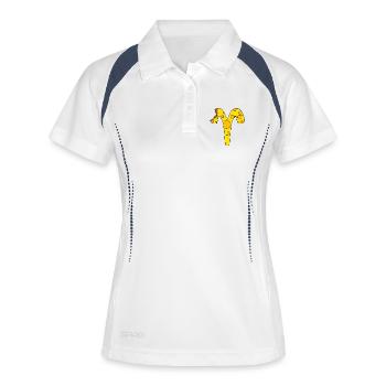 Sternzeichen Widder - Frauen Polo atmungsaktiv - Weiß/Navy - Vorne