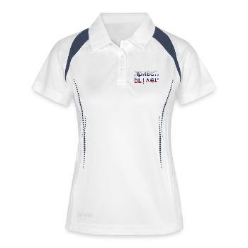 привет privet - Frauen Polo atmungsaktiv - Weiß/Navy - Vorne