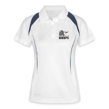 Bauer Bauernhof Mädchen Liebe - Frauen Polo atmungsaktiv - Weiß/Navy - Vorne