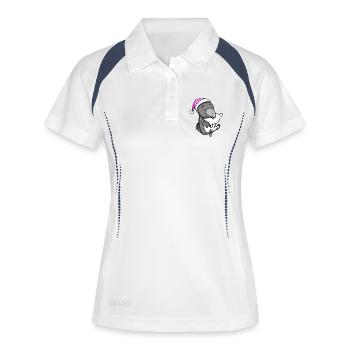 Crow with pillow and sleeping cap - Women's Polo breathable - white/navy - Front