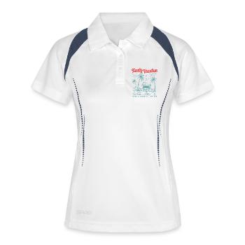 Vacances en famille Faire des souvenirs ensemble - Polo respirant Femme - blanc/marine - Devant