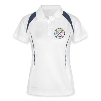 Women's Triathlon - Women's Polo breathable - white/navy - Front