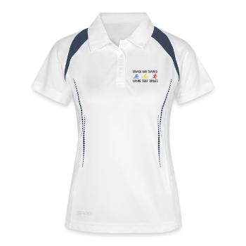 Rasé et effilé Vivant cette trivie - Polo respirant Femme - blanc/marine - Devant