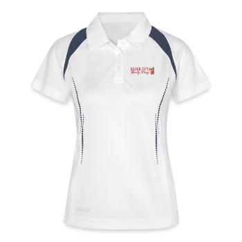 Blood Type Cocktail für Barkeeper - Frauen Polo atmungsaktiv - Weiß/Navy - Vorne