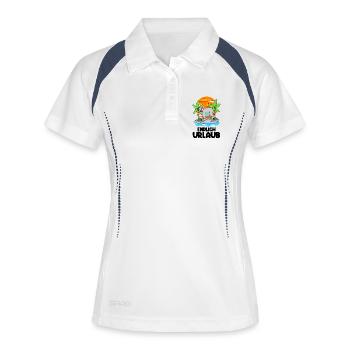 Urlaub Faultier - Frauen Polo atmungsaktiv - Weiß/Navy - Vorne