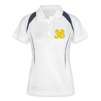 38 ans - Cadeau de 38e anniversaire - 1938 - Polo respirant Femme - blanc/marine - Devant