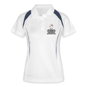 Schafe Schaf Schafzüchter Geschenk - Frauen Polo atmungsaktiv - Weiß/Navy - Vorne
