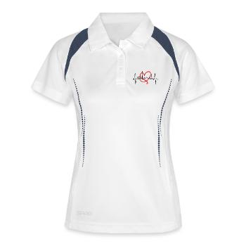 Berlin Skyline Heartbeat Heart Love Love Berliners - Polo respirant Femme - blanc/marine - Devant