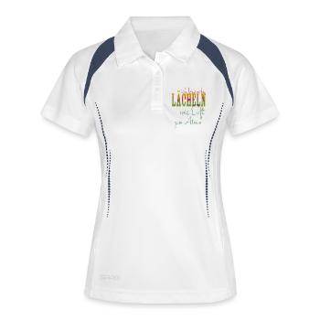 ich brauche Lächeln wie Luft zum Atmen - positiv - Frauen Polo atmungsaktiv - Weiß/Navy - Vorne