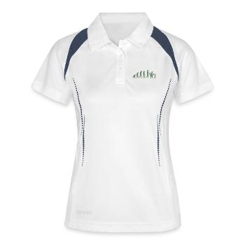 Évolution du Gamer Zocker Nerd Geek Progamer - Polo respirant Femme - blanc/marine - Devant
