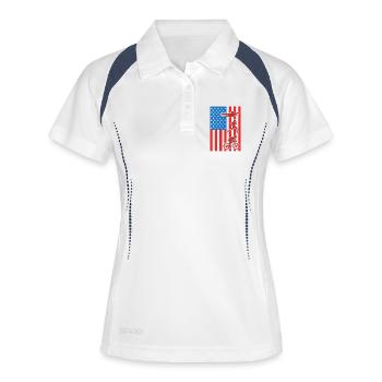 Triathlon USA Flag - Women's Polo breathable - white/navy - Front