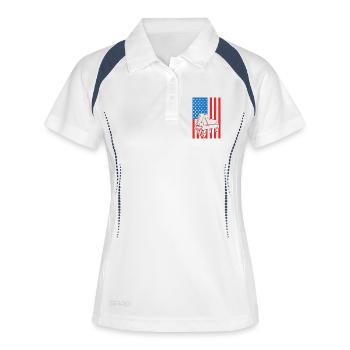 Pianiste patriotique USA - Polo respirant Femme - blanc/marine - Devant