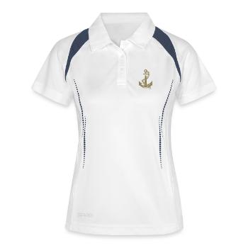 Saillier d’ancre Sailboat Design - Polo respirant Femme - blanc/marine - Devant