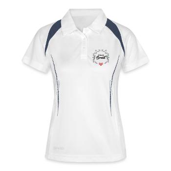 Braut - Frauen Polo atmungsaktiv - Weiß/Navy - Vorne