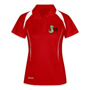Dent de lait Dent Dino tooth gap dent pour tout-petits - Polo respirant Femme - blanc/marine - Devant