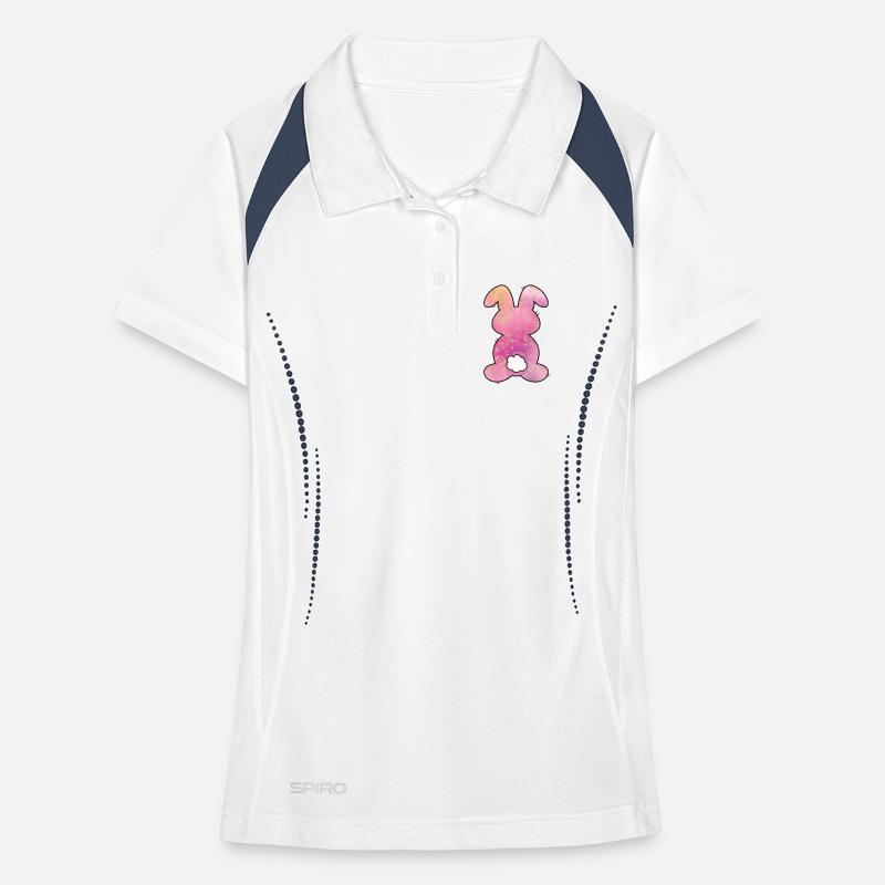 Leopard Pattern Rabbit Easter Women's Polo breathable