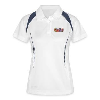 Herbst-heiße-schokolade-tasse Halloween - Frauen Polo atmungsaktiv - Weiß/Navy - Vorne