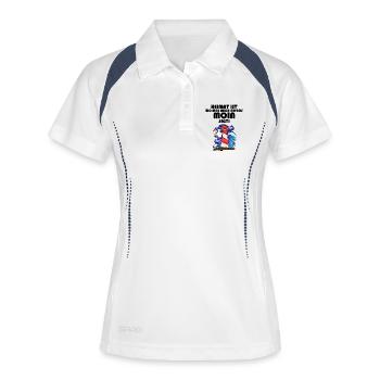 Nordsee Plattdeutsch Spruch Moin Möwe Leuchtturm - Frauen Polo atmungsaktiv - Weiß/Navy - Vorne