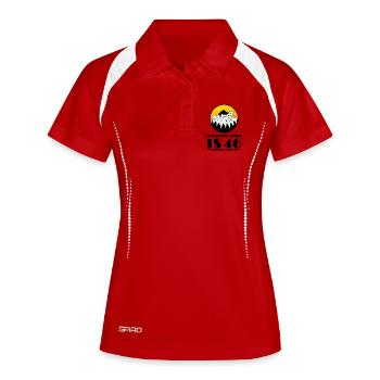 46ème anniversaire randonneur 46 ans randonnée en montagne - Polo respirant Femme - blanc/marine - Devant
