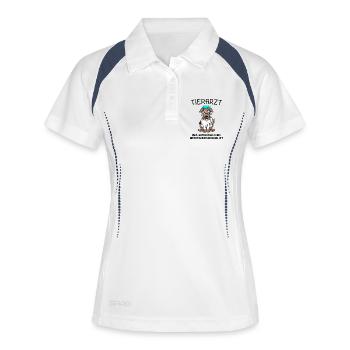 Tier Tierarzt Tiermedizin Geschenk - Frauen Polo atmungsaktiv - Weiß/Navy - Vorne