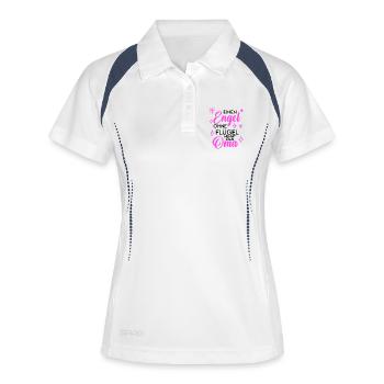 Oma Engel Spruch Geschenk - Frauen Polo atmungsaktiv - Weiß/Navy - Vorne
