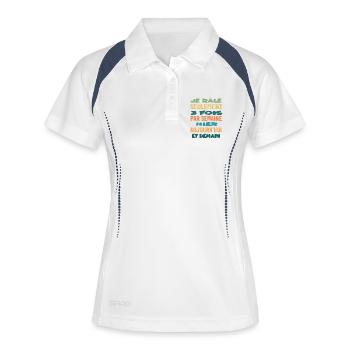 Je Rale seulement 3 fois par semaine - Polo respirant Femme - blanc/marine - Devant