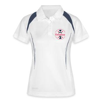 Saint-Valentin, Saint-Valentin, Saint-Valentin - Polo respirant Femme - blanc/marine - Devant