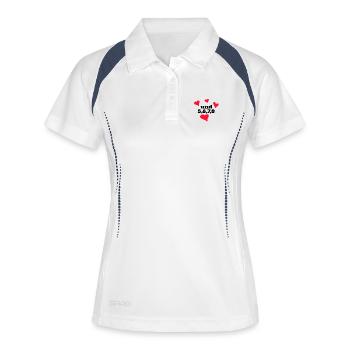 Tanzen Tanz Tanzkurs Rhythmus - Frauen Polo atmungsaktiv - Weiß/Navy - Vorne
