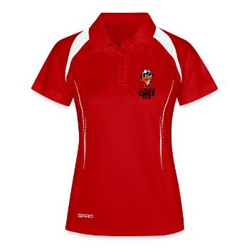 Cool Ente Chef Spruch - Frauen Polo atmungsaktiv - Weiß/Navy - Vorne