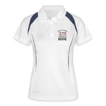 Kuh Kühe Rind - Frauen Polo atmungsaktiv - Weiß/Navy - Vorne