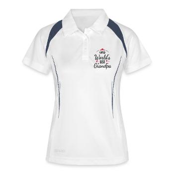 Élu meilleur t-shirt pour grand-père au monde - Polo respirant Femme - blanc/marine - Devant