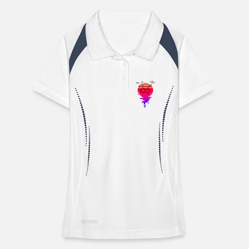 Molécule de psilocybine avec Retro Sunset Polo respirant Femme