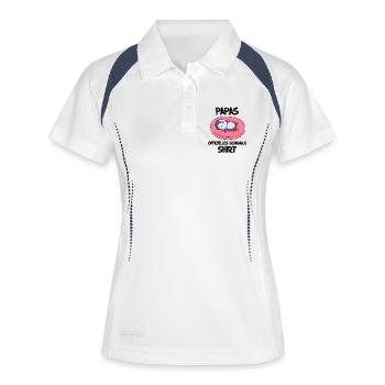 Papa Schlafshirt Vater Vatertag Geschenk - Frauen Polo atmungsaktiv - Weiß/Navy - Vorne