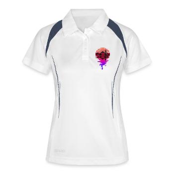 Berlin Skyline Vaporwave Sunset - Women's Polo breathable - white/navy - Front