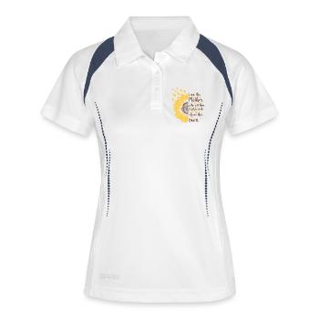 I Am This Mother Motivational Sunflower Geschenk - Frauen Polo atmungsaktiv - Weiß/Navy - Vorne