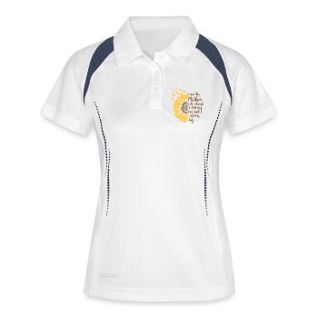 I Am This Mother Motivational Sunflower Geschenk - Frauen Polo atmungsaktiv - Weiß/Navy - Vorne