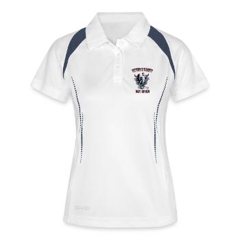 Football Football player with ball - Women's Polo breathable - white/navy - Front