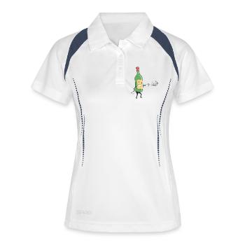 Petanque and wine Boccia balls Petanque outfit - Women's Polo breathable - white/navy - Front