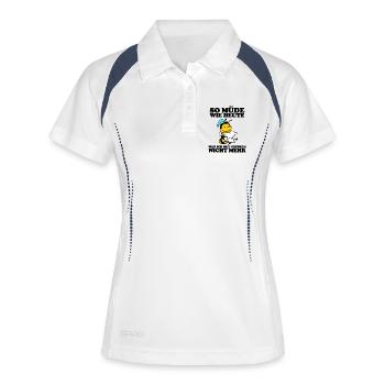 Müde Spruch lustig Schlafen Ausschlafen Faul - Frauen Polo atmungsaktiv - Weiß/Navy - Vorne