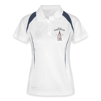 Ingolstadt, kultiges Kreuztor, Bayern - Frauen Polo atmungsaktiv - Weiß/Navy - Vorne