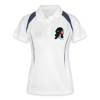 Conception de portrait de rêveur cosmique - Polo respirant Femme - blanc/marine - Devant