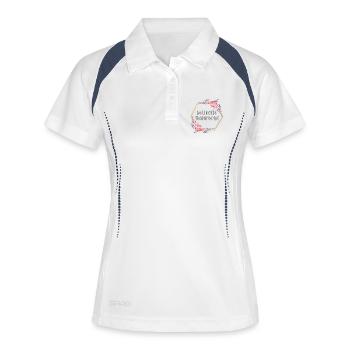 Weltbeste Therapeutin Therapie Geschenk - Frauen Polo atmungsaktiv - Weiß/Navy - Vorne