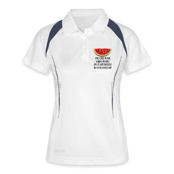 Mathématiques et pastèques amusants - Polo respirant Femme - blanc/marine - Devant