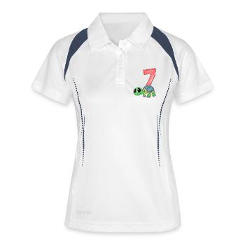 7 birthday 7 years old with animal motif - seven - Women's Polo breathable - white/navy - Front