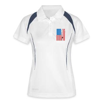 Fishing USA Flag - Women's Polo breathable - white/navy - Front