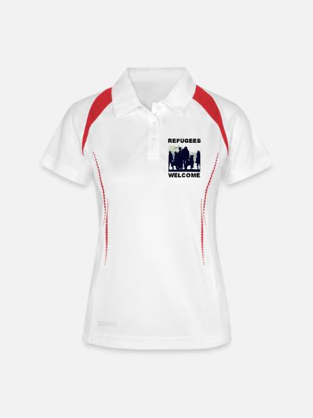 Refugees Welcome Solidarity - Women's Polo breathable - white/navy