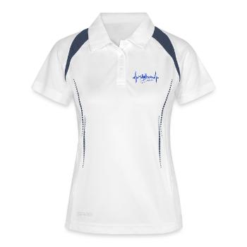 Bochum Herzschlag Bochumer Skyline Heimat Ruhrpott - Frauen Polo atmungsaktiv - Weiß/Navy - Vorne